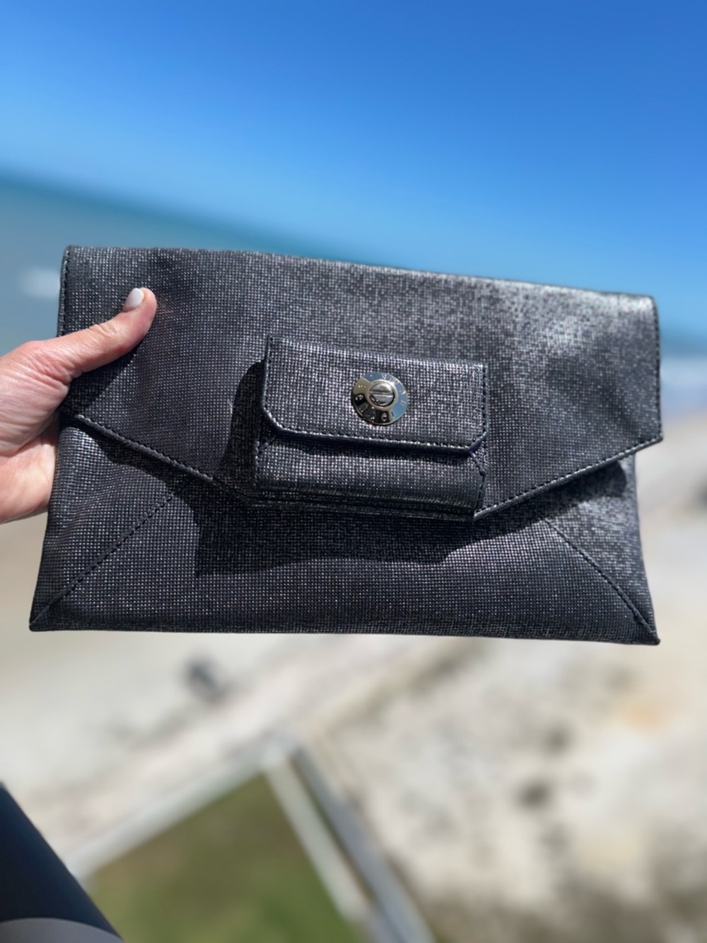 ✨Henri Bendel Metallic Jacquard Envelope Clutch • Satin Lined • Collector Piece - Picture 16 of 16